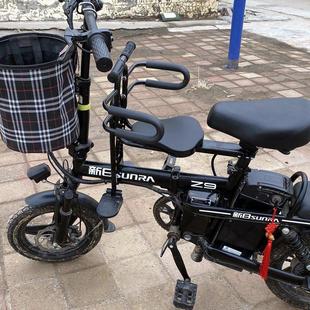 启冠六代吹塑一体座电动车前座儿童椅 可折叠电车宝宝坐椅适用带