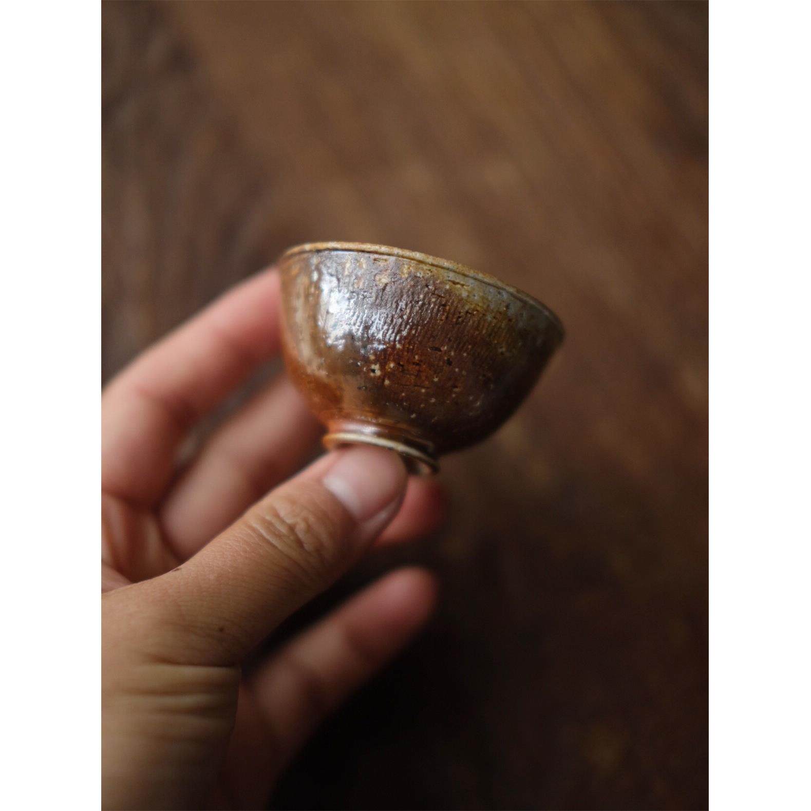 柴与山房|陶作者手作全手工柴烧主人杯小容量茶杯裸胎自然落灰