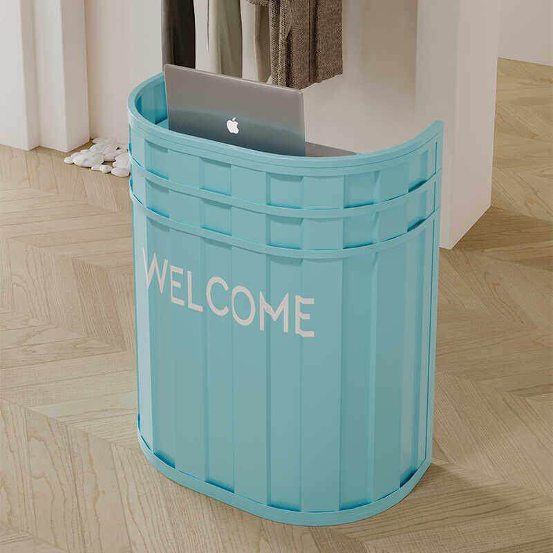 前台接待台工业风小型吧台收银柜台柜台店铺门口弧形咨询导购迎宾