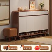 大容量入户室内储物鞋 2025爆款 架 柜家用门口玄关柜一体新款 实木鞋