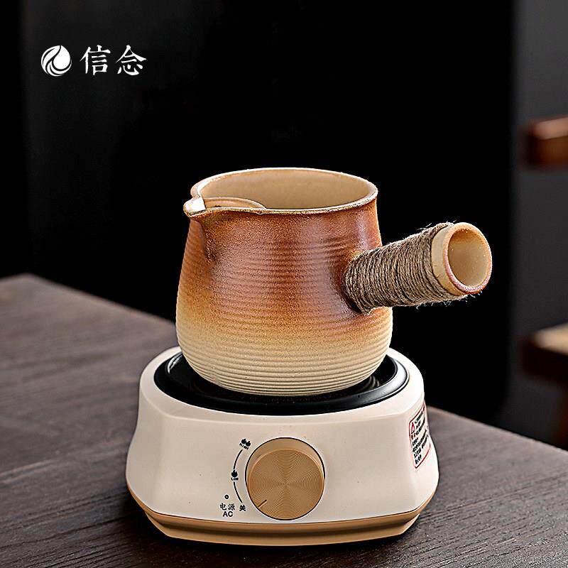 小黑晶炉加热煮茶器烧水泡茶专用围炉煮茶罐罐茶奶茶罐家用烤茶罐