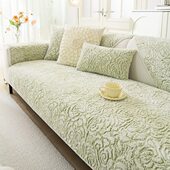 玫瑰绒沙发垫加厚毛绒防滑坐垫子简约现代冬款 新款 沙发套罩盖布巾