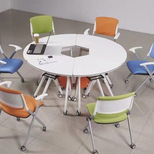 团体录播教室六角桌梯形拼接六边形团体辅导阅览学生美术智慧阅览