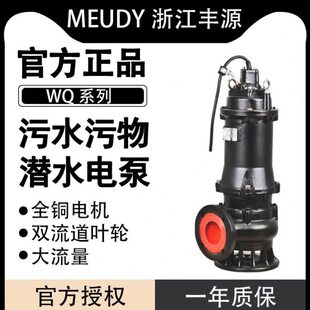 浙江丰源泵业污水泵380v切割抽粪排污泥沙污水污物高扬程潜水泵吸