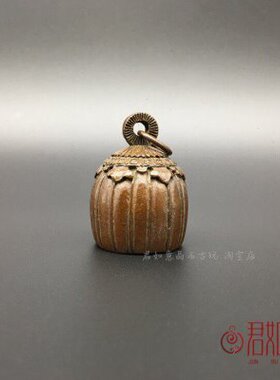 实心铜秤砣摆件 仿古旧藏南瓜铜秤砣挂件压纸铜宠茶宠铜雕件