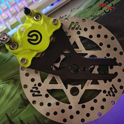 电动车小螃蟹转接码卡钳座刹车支架Y码加厚款180/200/220碟盘改装