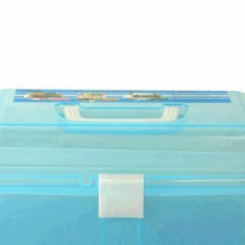 军绘多功能双层塑料收纳盒 化妆首饰盒渔具盒标图工具箱标图铅笔