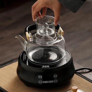提梁煮茶壶家用蒸汽玻璃煮茶壶网红办公室普洱蒸茶壶 唐述