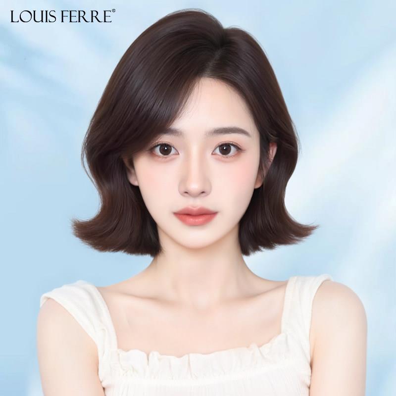 假发全头套女真人发丝外翻短卷发真发自然新款隐形短发假发套