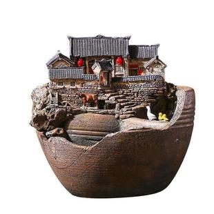 摆件复古建筑创意客厅饰品博古架茶几微景观文竹盆栽家居装 中式 饰