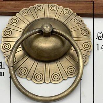 木门拉手青古铜中式大门拉手仿古铁门把手老式门门环实心拉环拉|