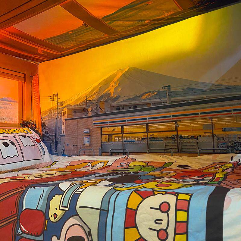 大装修宿舍网红在床头墙背景布墙壁装饰挂布宿舍墙布窗户壁纸