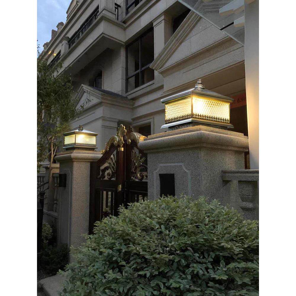 全铜房屋门柱灯防水太阳能门柱灯农村庭院门柱灯户外庭院墙