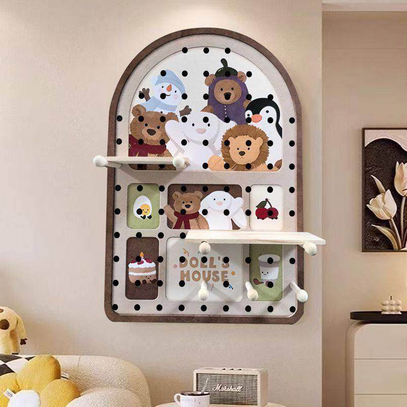 卡通动物洞洞板置物架入户玄关挂画古风客厅墙面装饰画装饰,家居饰品,装饰架/装饰搁板,淘宝优惠券,粉丝福利购,淘宝优惠卷