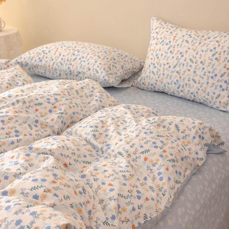 单件被套纯棉斜纹60支北欧风ins素雅小碎花200x230双人全棉单被罩