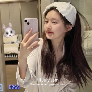 蝴蝶结发带女秋冬洗脸发箍日常外戴小清新布艺宽边发捆头箍束发带