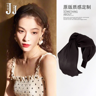 复古发卡 宽边增高颅顶发箍女冬季 钟楚曦同款 黑色头箍网红2025新款