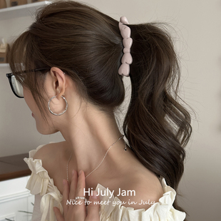 韩国东大门爱心香蕉夹竖夹后脑勺高马尾扭扭夹简约高级感发饰头饰