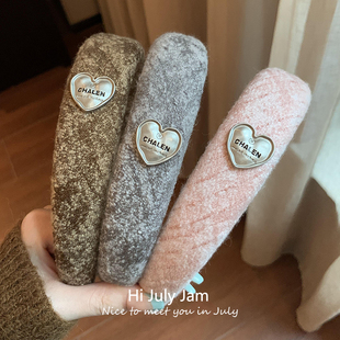 头箍 法式 高级毛呢发箍女款 秋冬高颅顶外出百搭海绵发卡2025年新款