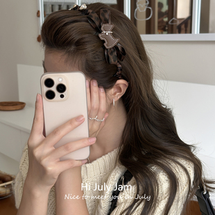 超洋气 豹纹小狗波浪发箍蓬松高颅顶头箍日常外戴百搭气质压发卡