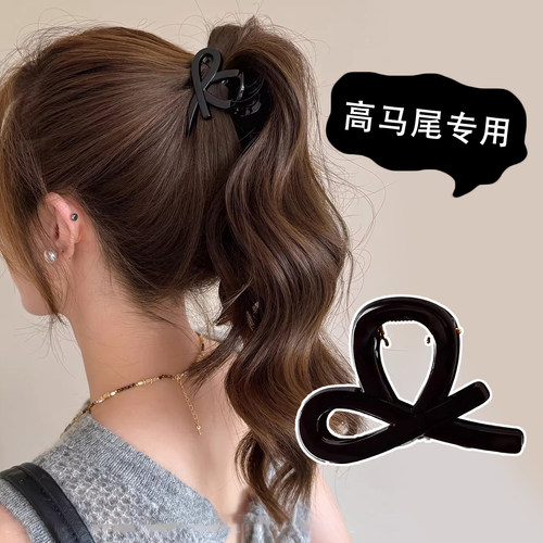 简约蝴蝶结高马尾抓夹