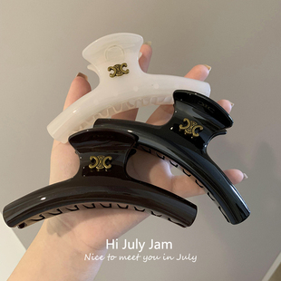 发抓 凯旋门抓夹韩系慵懒风醋酸鲨鱼夹后脑勺优雅法式 经典 百搭时尚