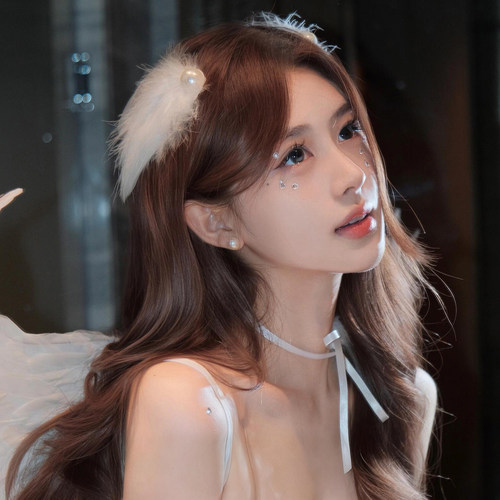 超仙白色羽毛珍珠发夹女万圣节cos白天鹅侧边刘海夹婚纱新娘头饰
