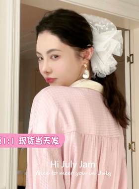 Mona张琦贤同款波点头纱大肠发圈头花女高级感头绳2025年新款发饰