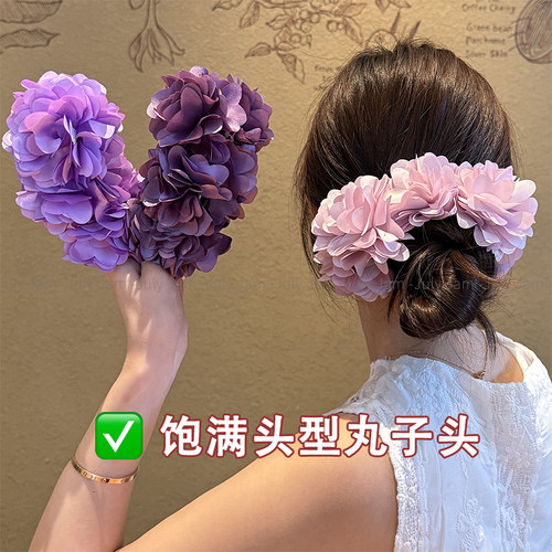 高版本现货！超大香蕉夹森系花朵马尾丸子头发饰后脑勺盘发鲨鱼夹
