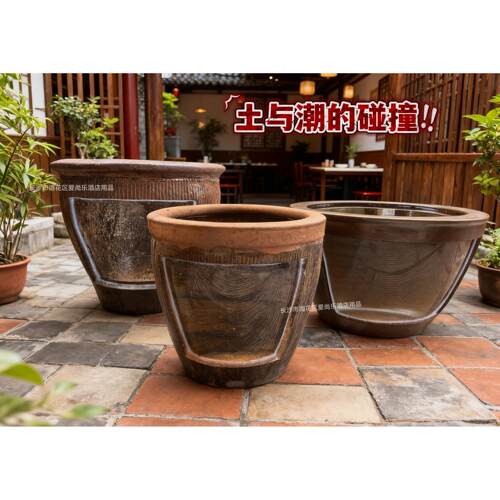 土菜馆同款可视鱼缸饭店明档甲鱼缸透景鱼池庭院龟缸院子饭厅水缸