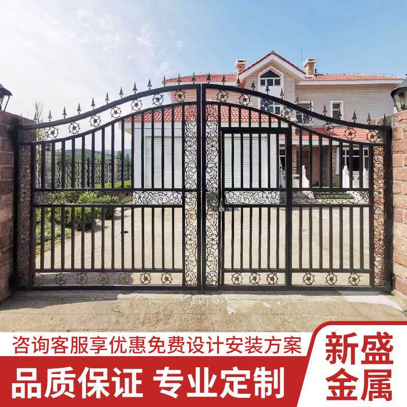 铁艺大门别墅花园乡村家用庭院双开关入户门农村自建房院子围墙大