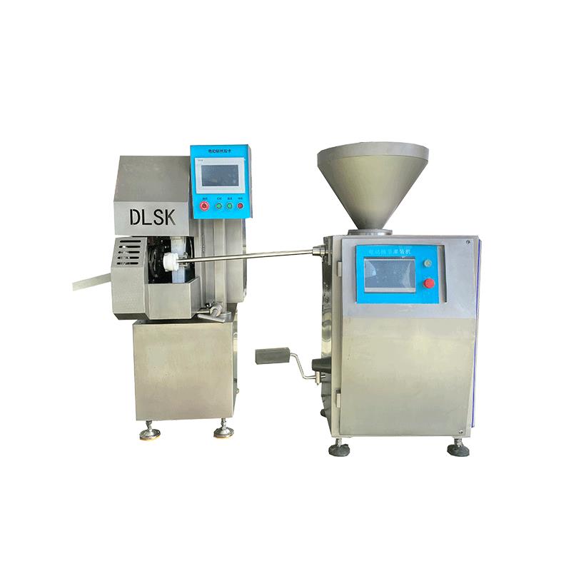 全自动灌肠打卡一体机大型腊肠烤肠生产全套设备火腿肠加工机器