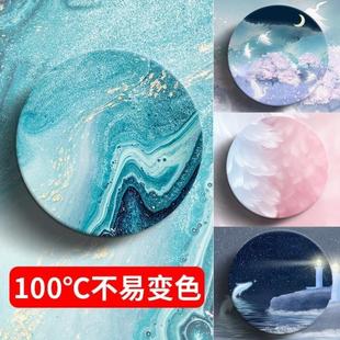 印笔杯垫矽藻泥ins风矽藻土定制家用速乾吸水茶杯垫隔热垫水杯垫