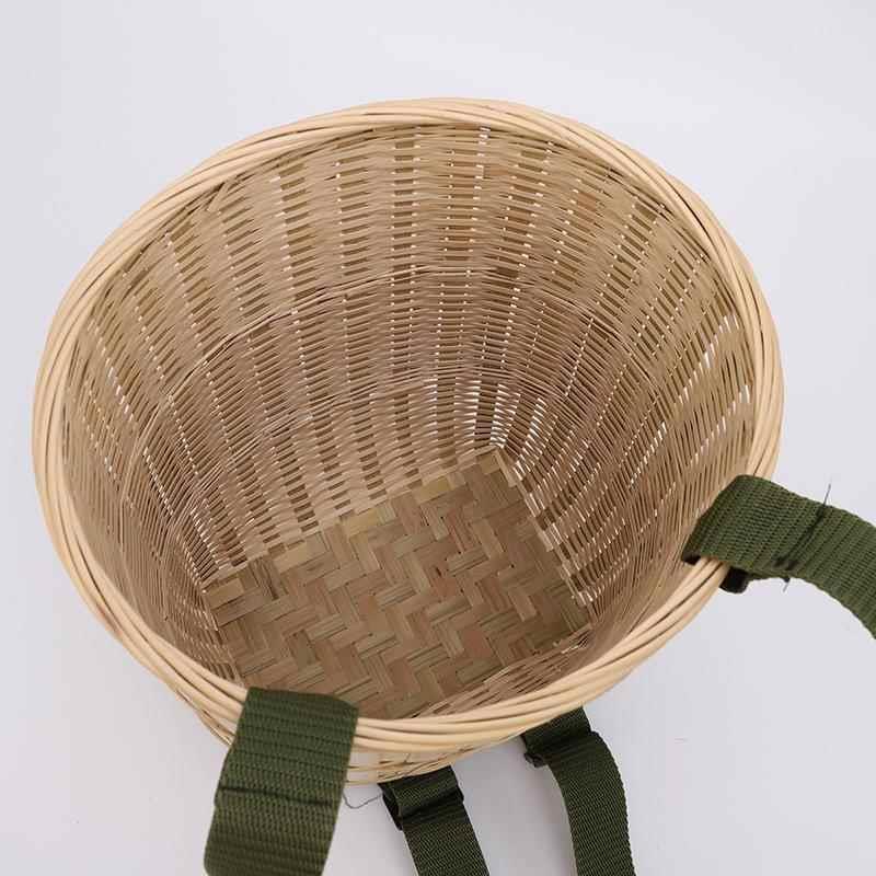 采茶竹篓小背篓手工竹编特大号买菜双肩背箩竹筐收纳篮竹青精编筐