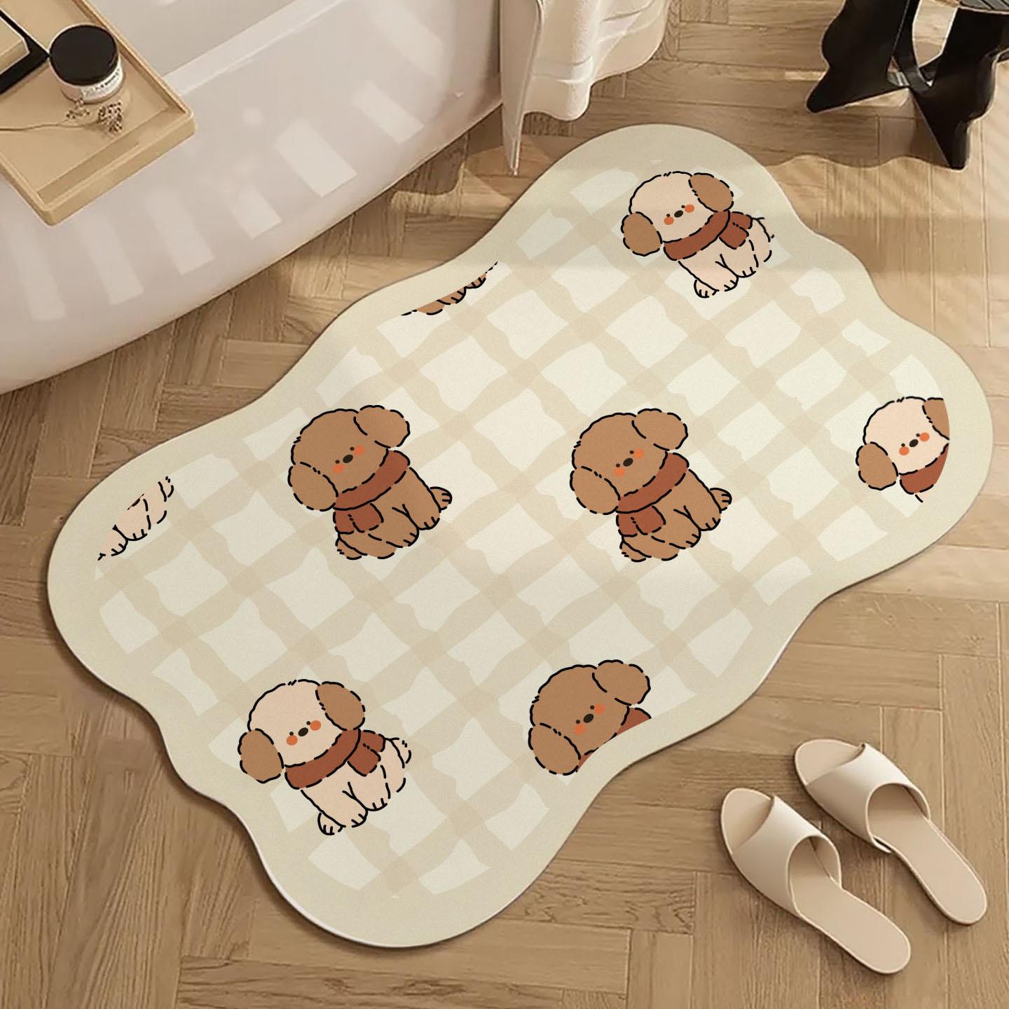 浴室地垫硅藻泥防滑吸水卡通软垫卫生间厕所门口速干入户门脚垫子