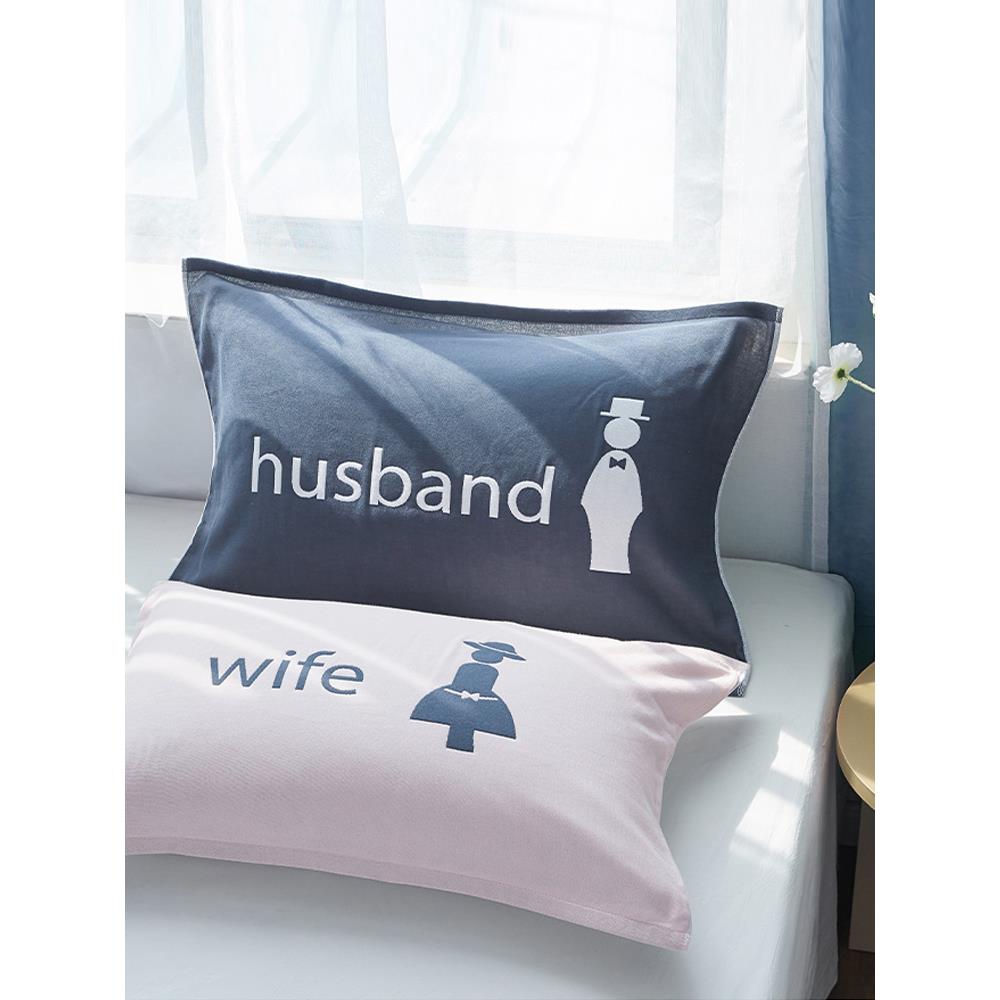 2025新款纯棉纱布枕巾男生单人一个枕头毛巾垫巾学生个性单只北欧