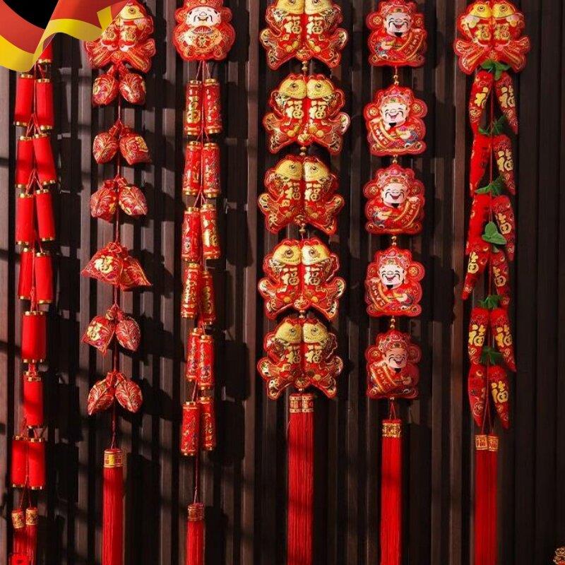2026马年新年过年福字喜庆挂件春节装饰品中国结辣椒灯笼墙上挂饰