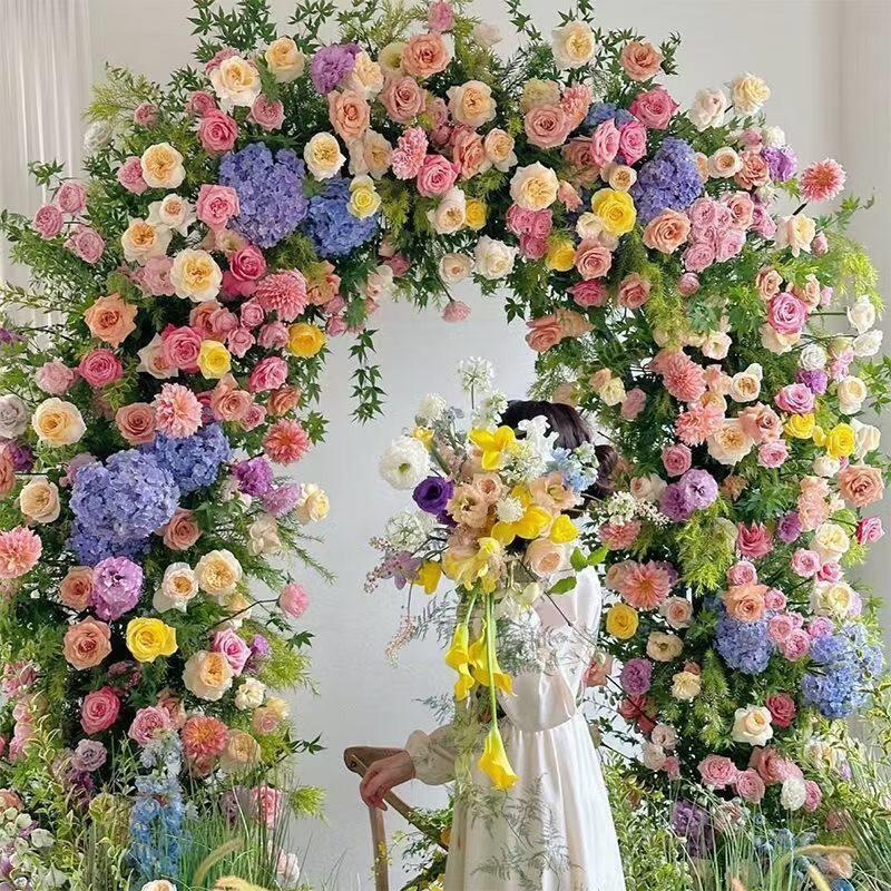 莫奈花园仿真花田园森系拱门花艺求婚活动仪式背景橱窗婚礼装饰