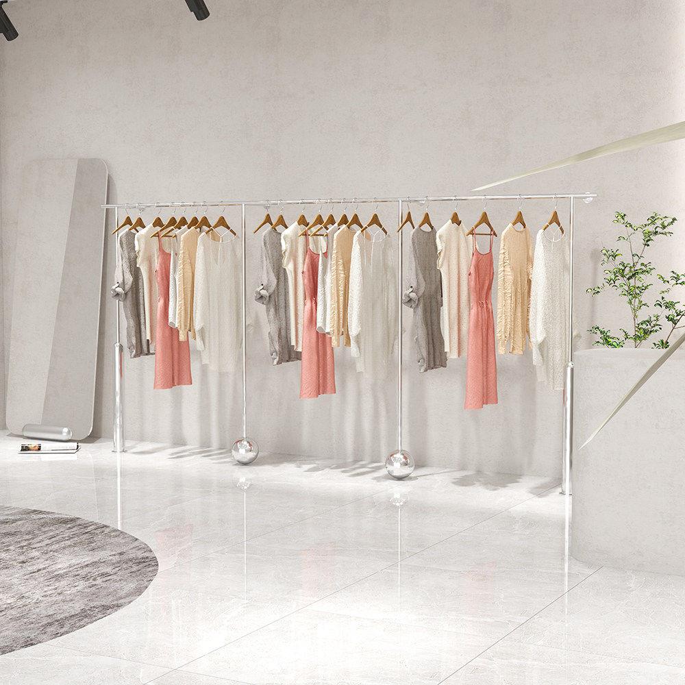 服装店展示架高端女装店上墙韩式挂衣架拉丝不锈钢婚纱店陈列货架