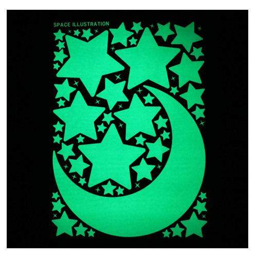 夜光贴纸纸星星月亮大萤光屋顶墙顶天花板儿童墙贴画 画装饰房间,家居饰品,软装墙贴,淘宝优惠券,粉丝福利购,淘宝优惠卷