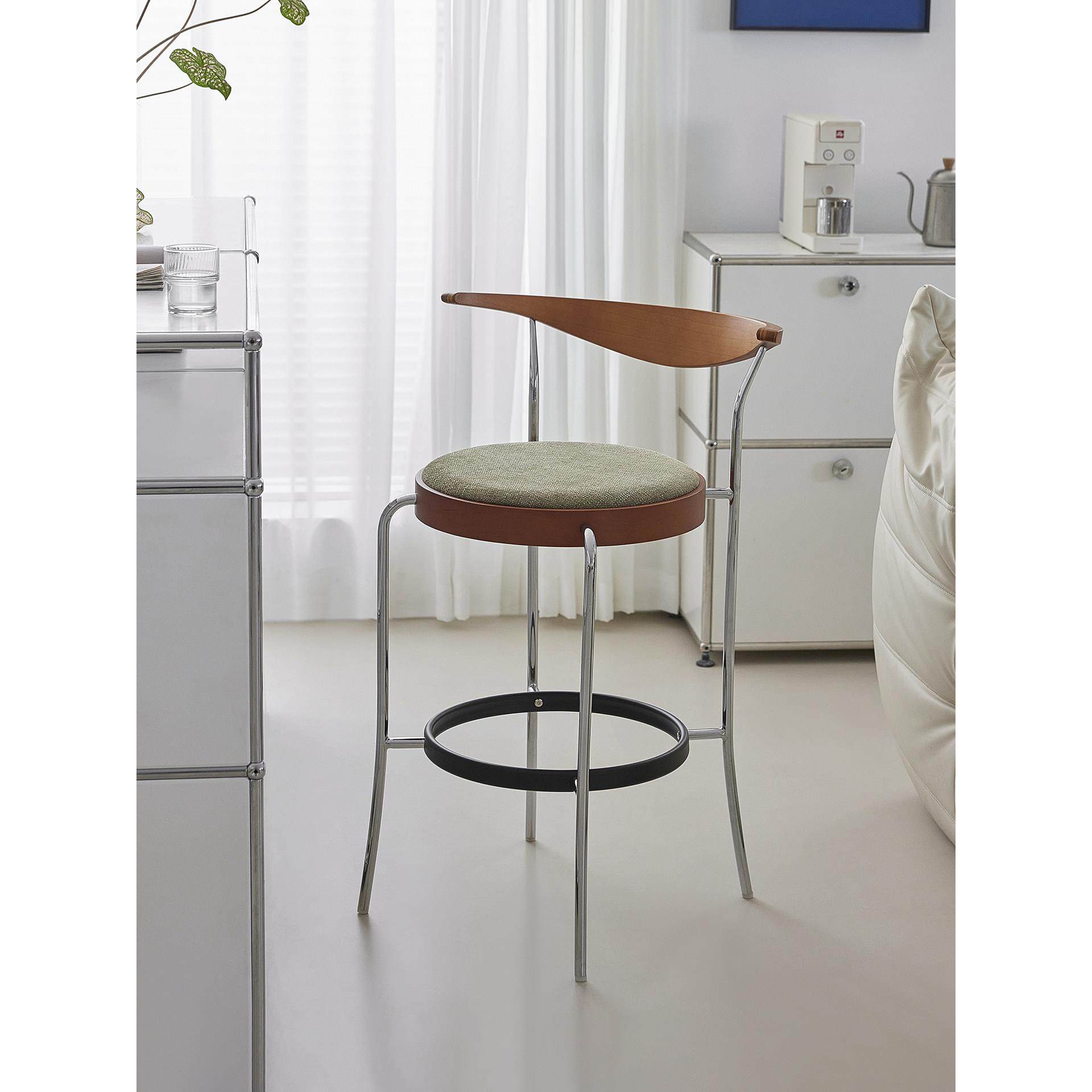 mokamoka牛角吧椅北欧覆古岛台高脚凳子创意轻奢高级咖啡厅吧台椅,住宅家具,家用高脚椅,淘宝优惠券,粉丝福利购,淘宝优惠卷