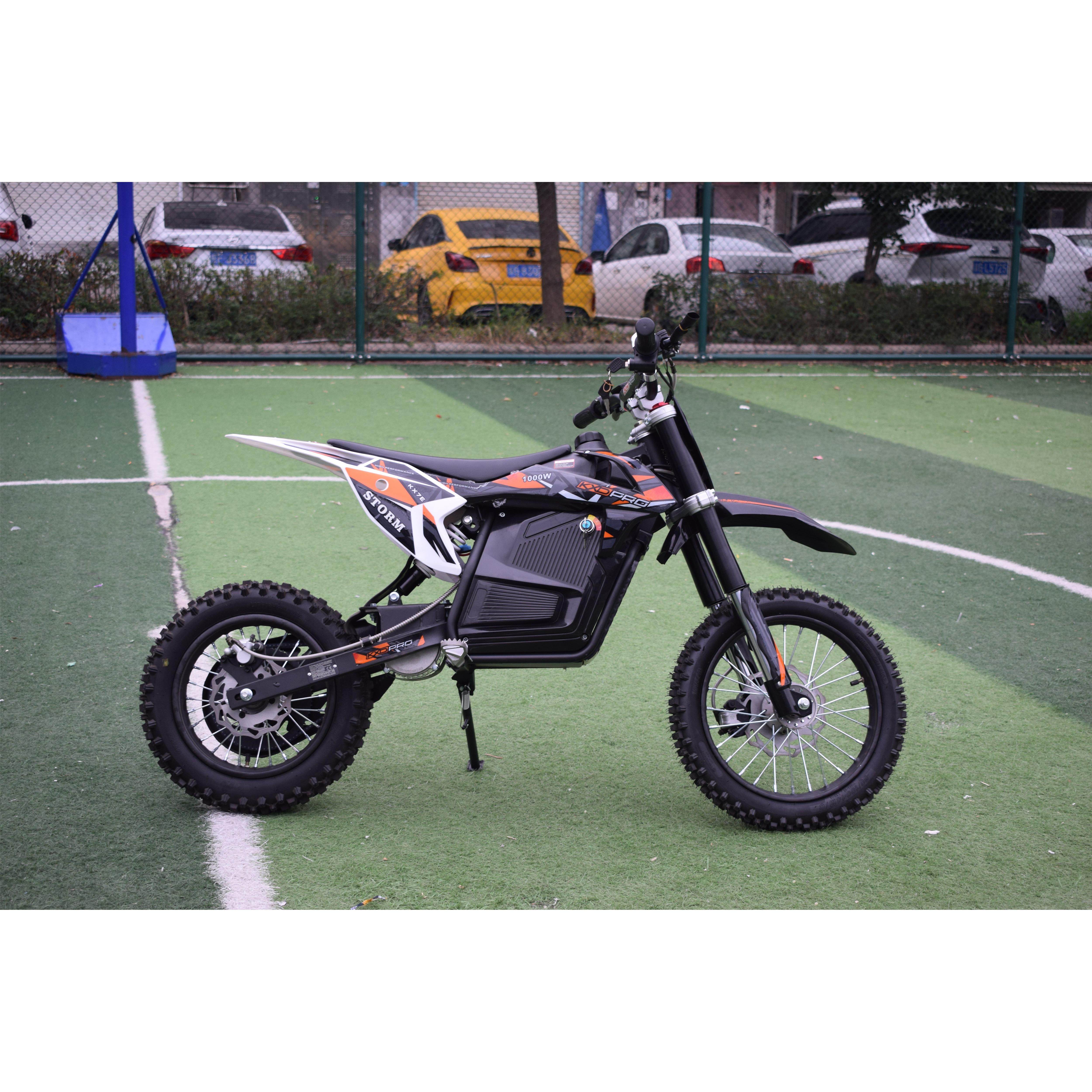 中型山地电动越野摩托车电瓶车电摩48v12an1000w中置电机前12后10