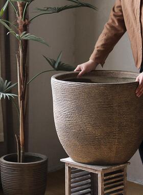 大号落地花盆覆古做旧客厅阳台户外庭院绿植盆柠檬树盆栽花器北欧