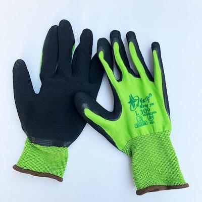 鸿宇L309乳胶泡沫手套是星宇公司生产的防滑、舒适、柔软、透气、