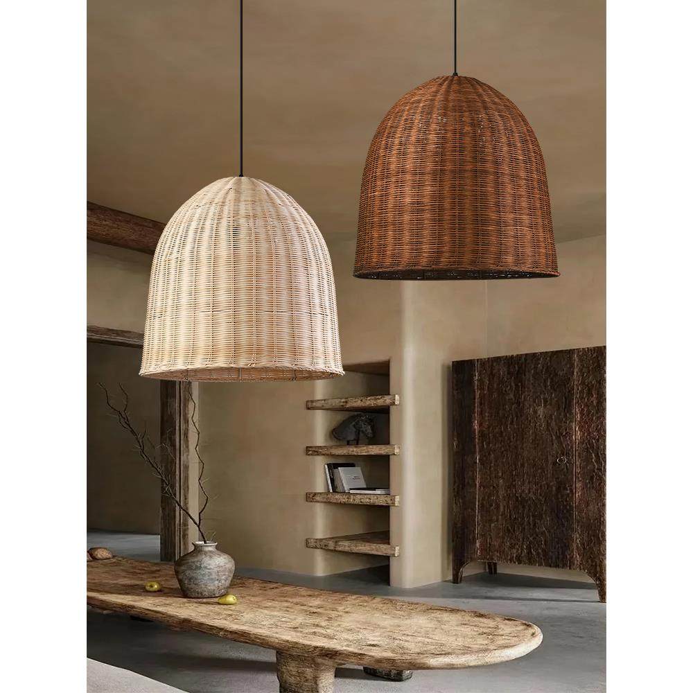 餐厅灯Wabi-Sabi风格枝形吊灯禅宗茶室B&B灯覆古藤灯日本风格手工