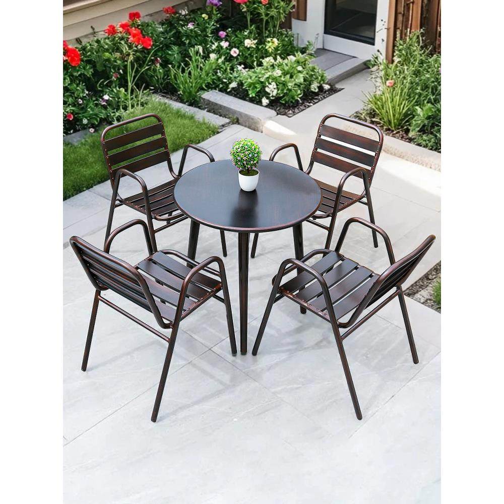 户外桌椅庭院铝合金休闲花园阳台露天奶茶咖啡厅铁艺外摆桌椅组合