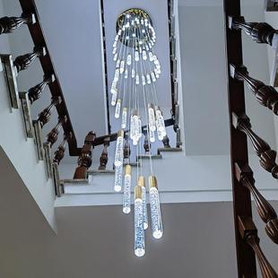 2024新款楼梯吊灯复式楼梯间吊灯别墅自建房超长旋转楼梯灯长吊灯