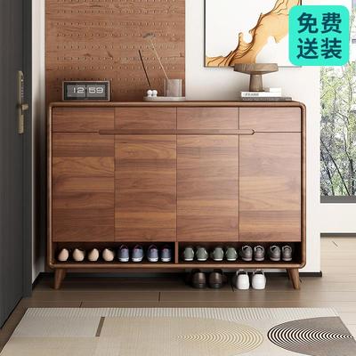 鞋柜家用门口实木边框大容量玄关柜新中式收纳柜现代简约入门厅柜