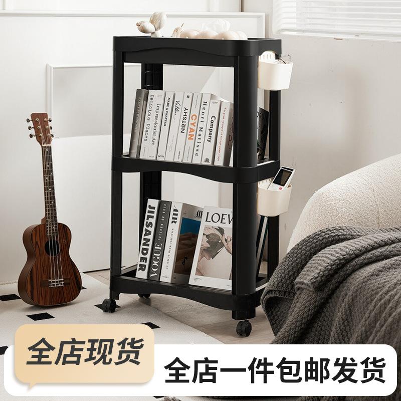 严选小推车书本收纳架多层学生家用书架可移动大容量置物架书本架