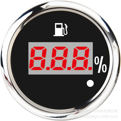车用52mm数显油位表240-33欧姆0-190欧姆红色背光灯带线圆形表头